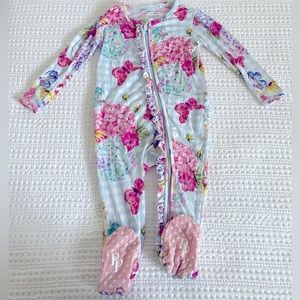 Posh Peanut Zip-Up Pajamas in Hydrangea Print